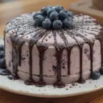 Blueberry Cake With Chocolate Drip