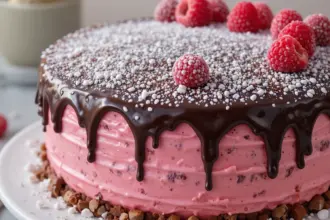 Pink Raspberry Cake With Chocolate