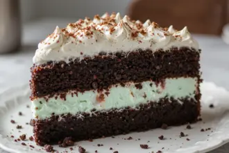 Chocolate Ice Cream Cake With Mint Meringue