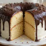 Moist Vanilla Cake With Chocolate Glaze