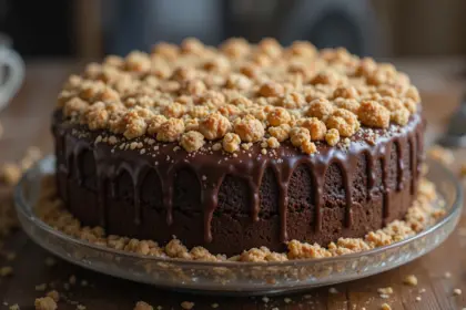 Chocolate Cake With Cookie Crumb Topping