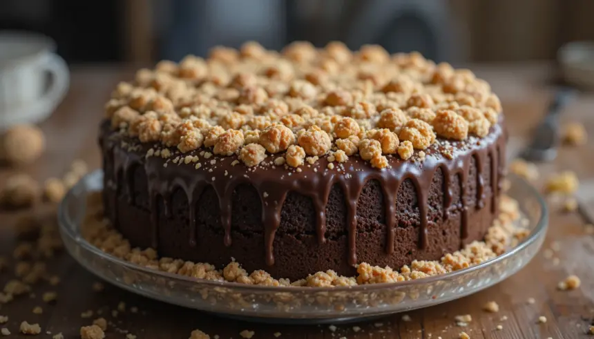 Chocolate Cake With Cookie Crumb Topping