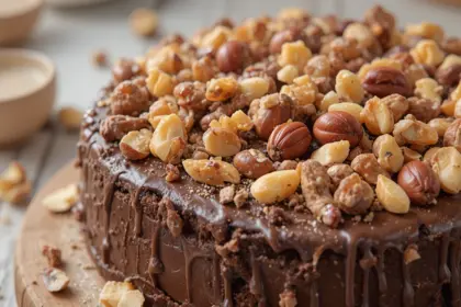 Chocolate Cake With Hazelnuts And Candy