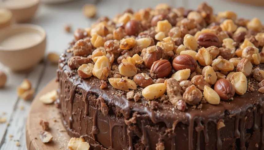 Chocolate Cake With Hazelnuts And Candy