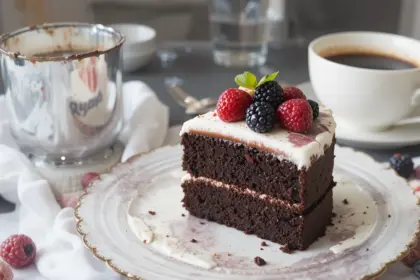 Berry-Topped Chocolate Cake With Coffee