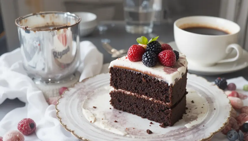 Berry-Topped Chocolate Cake With Coffee