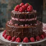 Two-Tier Chocolate Cake With Raspberries