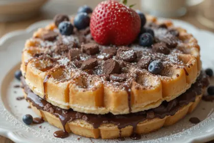 Waffle Cake With Chocolate Filling