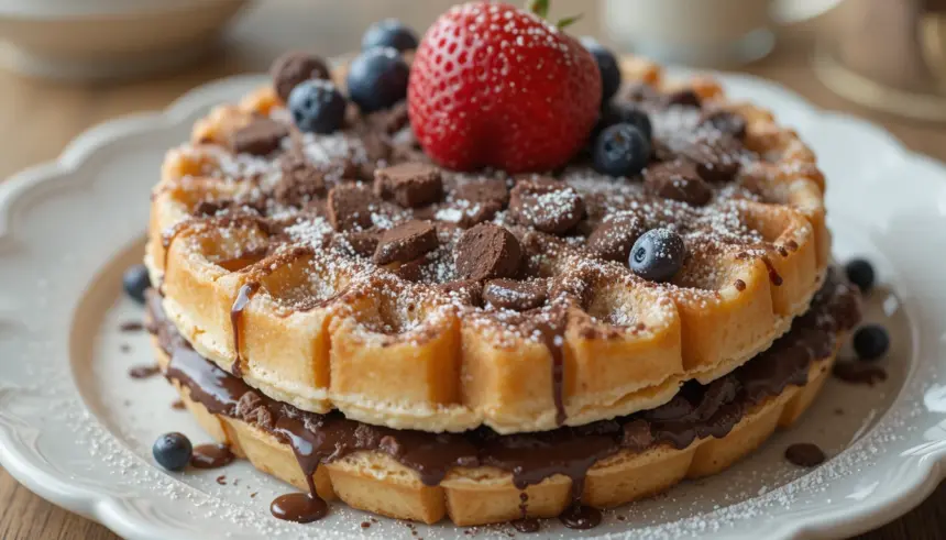 Waffle Cake With Chocolate Filling