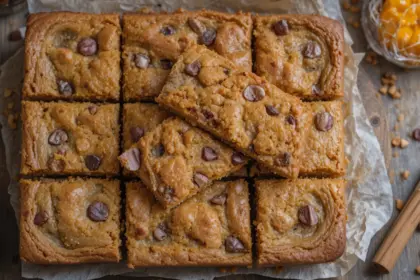 Pumpkin Blondies With Cinnamon Chips