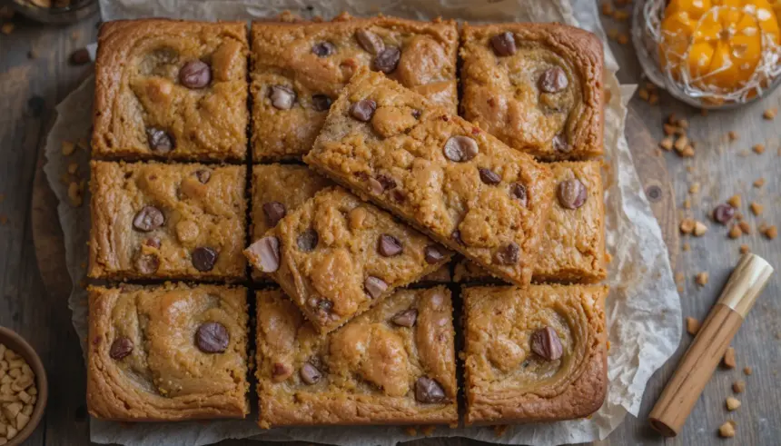 Pumpkin Blondies With Cinnamon Chips