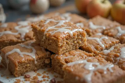 Apple Blondies With Brown Sugar Glaze