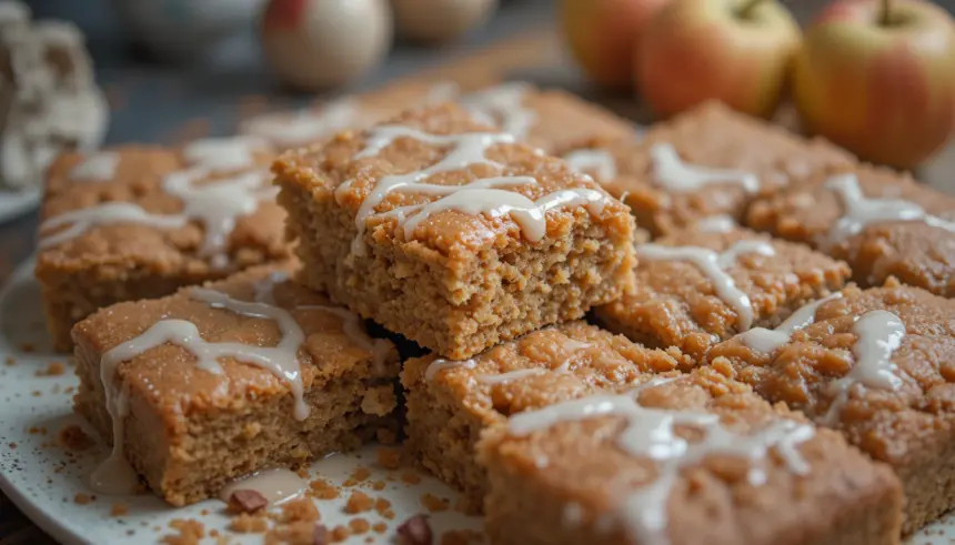 Apple Blondies With Brown Sugar Glaze