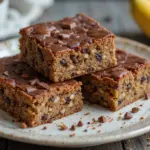 Vegan Banana Blondies With Chocolate
