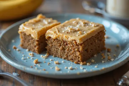 Banana Blondies With Peanut Butter Frosting