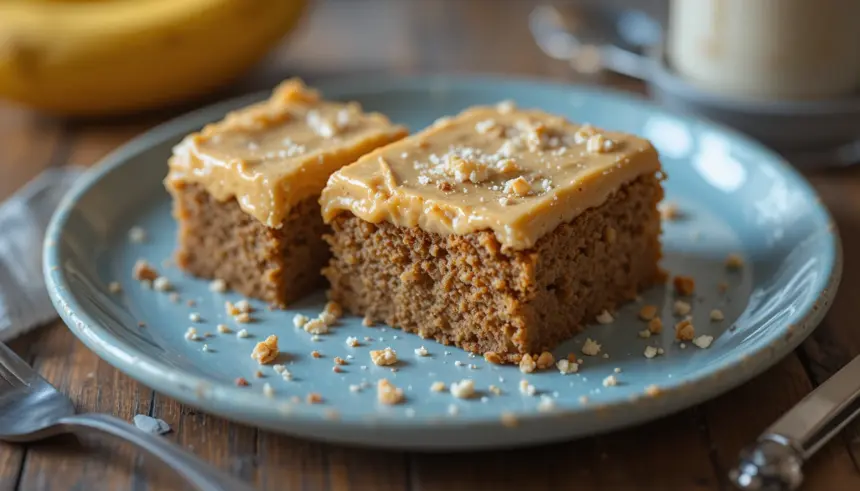 Banana Blondies With Peanut Butter Frosting