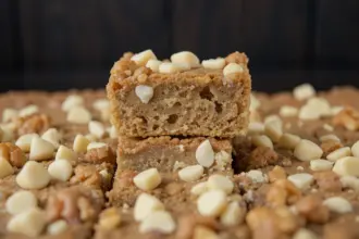Maple Walnut Blondies With White Chocolate Chips