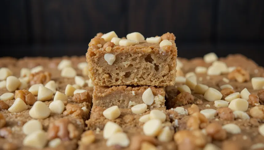 Maple Walnut Blondies With White Chocolate Chips