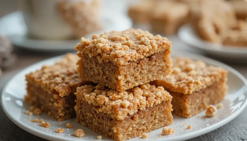 Biscoff Blondies With Cookie Topping