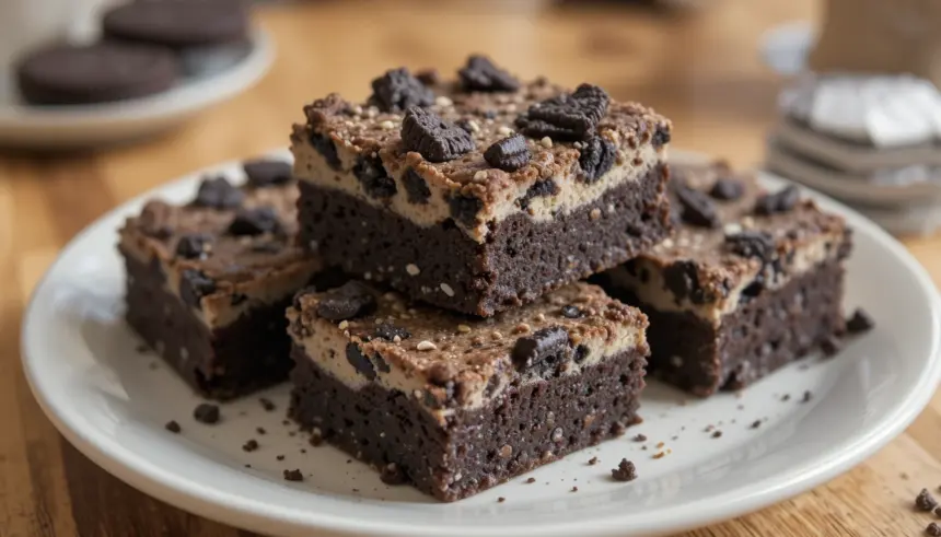 Oreo Blondies With Oreo Cookie Crust