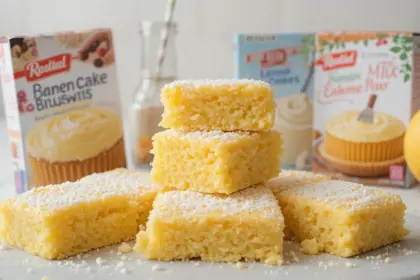 Lemon Brownies With Cake Mix Boxes