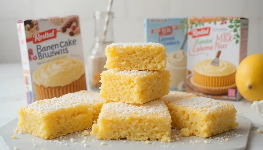 Lemon Brownies With Cake Mix Boxes