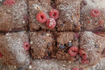 Brownies With Raspberries