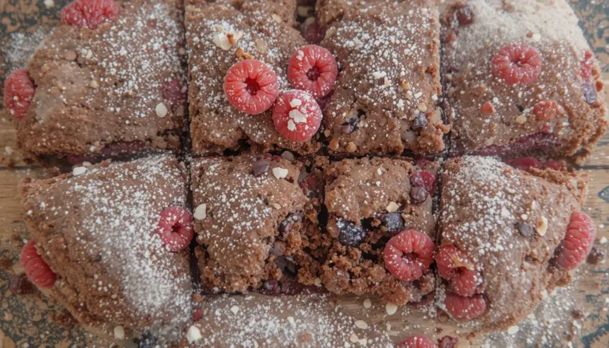 Brownies With Raspberries
