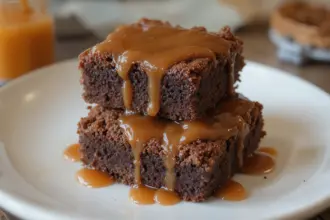 Brownies With Caramel Sauce