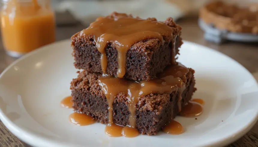 Brownies With Caramel Sauce