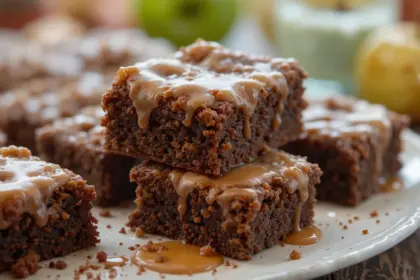 Apple Brownies With Maple Glaze