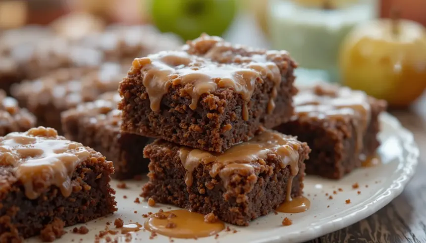 Apple Brownies With Maple Glaze