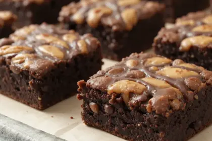 Turtle Brownies With Brownie Box Mix Recipe