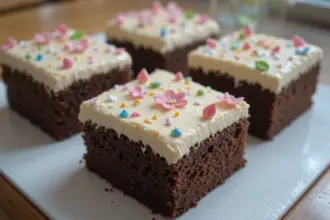 Decorated Brownies With Frosting