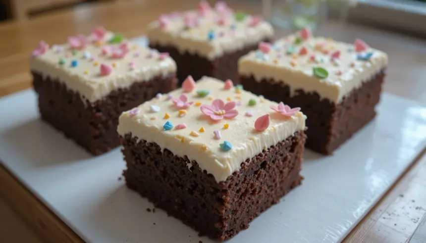 Decorated Brownies With Frosting