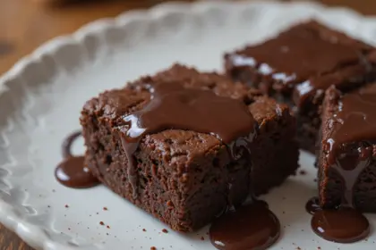 Brownies With Chocolate Syrup