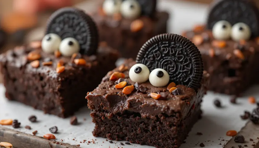 Halloween Brownies With Oreos