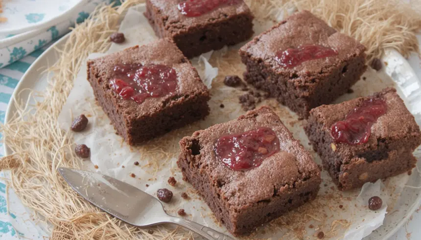 Brownies With Raspberry Jam