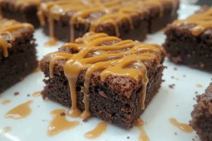 Brownies With Caramel Drizzle