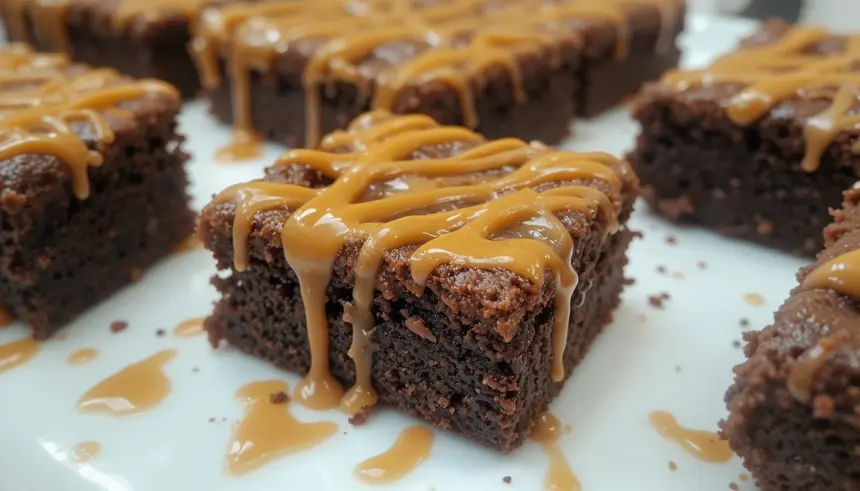 Brownies With Caramel Drizzle