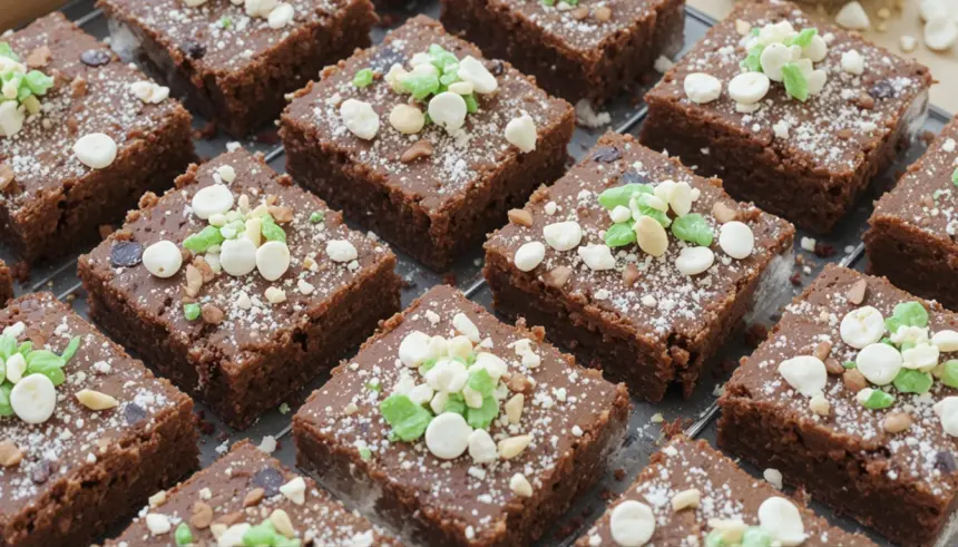 Brownies With Andes Mints On Top