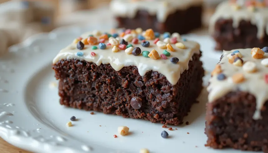 School Brownies With Icing