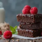 Chocolate Brownies With Raspberries
