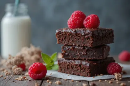 Chocolate Brownies With Raspberries