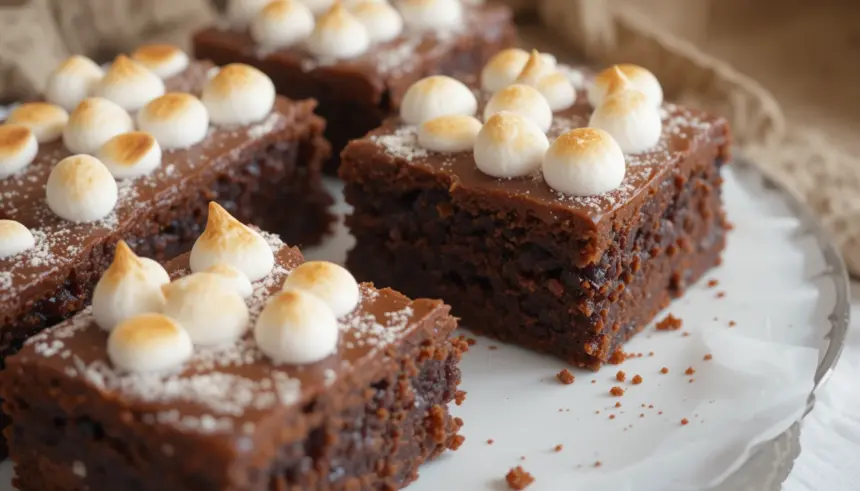 Brownies Topped With Marshmallows