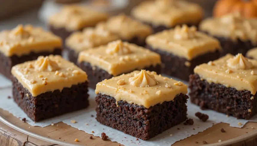 Brownies With Pumpkin Frosting