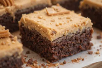 Peanut Butter Brownies With Peanut Butter Frosting