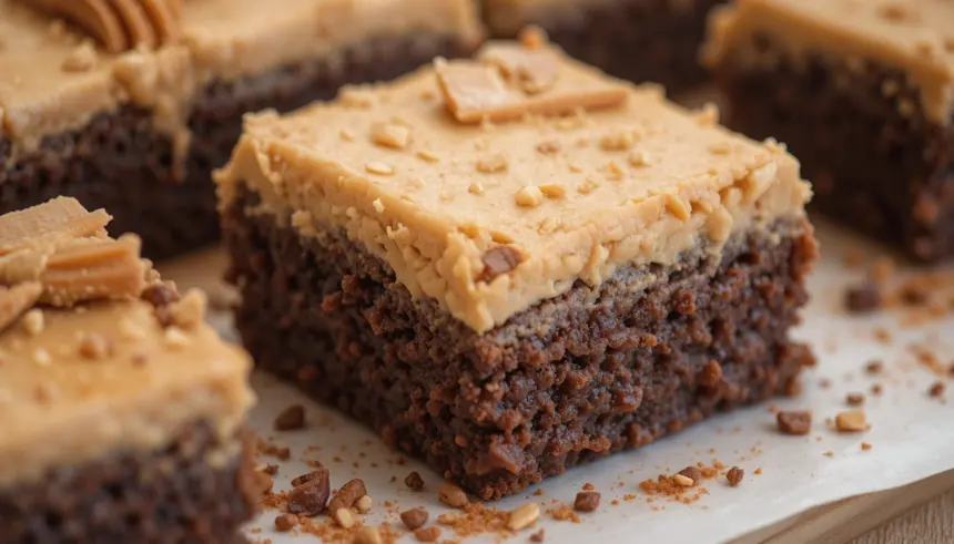 Peanut Butter Brownies With Peanut Butter Frosting