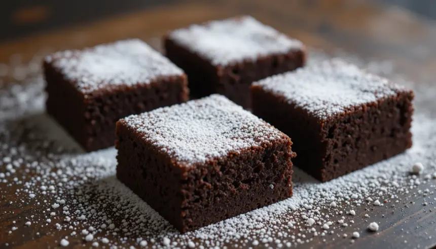 Chocolate Brownies With Powdered Sugar