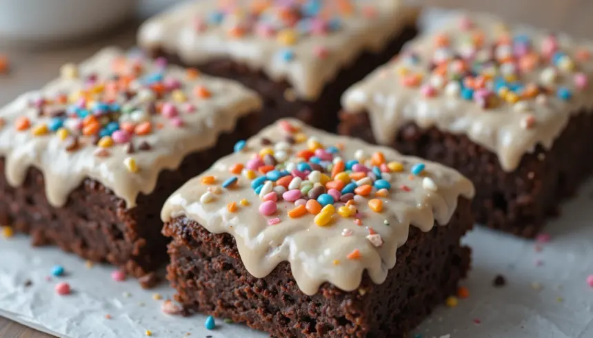 Brownies With Icing And Sprinkles
